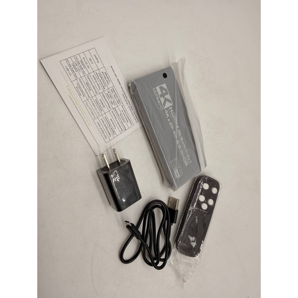 4K HDMI Switch 4x1, 4 Port HDMI Selector Switcher 4 in 1 Out with IR Remote